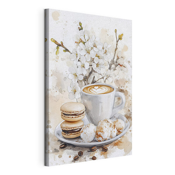 Cuadros Una taza de café y unas galletas