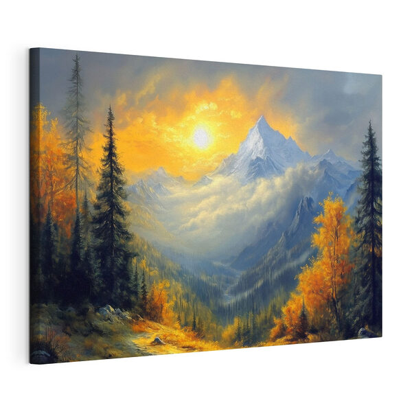Cuadros Paisaje de montaña con árboles y nubes (SKU: s42006) Cuadros Cuadros Paisaje de montaña con árboles y nubes (SKU: s42006)