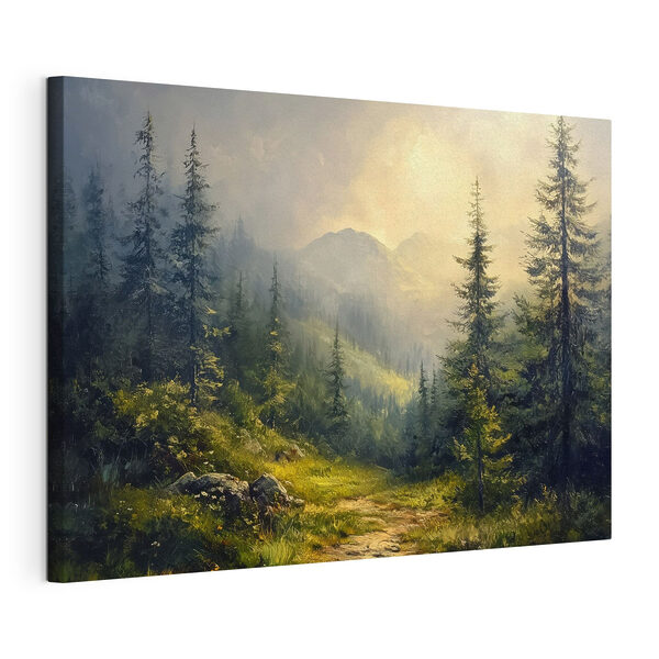 Cuadros Painting of a forest with mountains and trees (SKU: s42019) Cuadros Painting of a forest with mountains and trees (SKU: s42019)