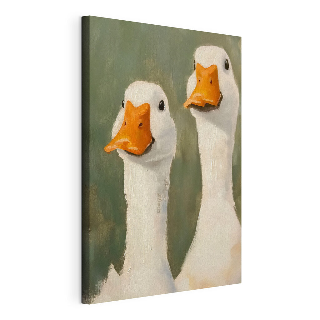 Painting of two white ducks Painting of two white ducks