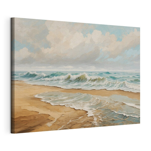 Cuadros Cuadro de olas rompiendo en una playa