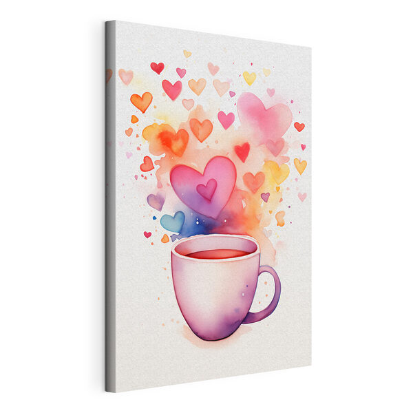 Cuadros Cuadros Taza de té con corazones (SKU: s42869)