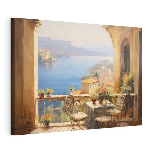 Cuadros Cuadro de un balcón con vistas a una masa de agua (SKU: s43173) Cuadros Cuadros Cuadro de un balcón con vistas a una masa de agua (SKU: s43173)