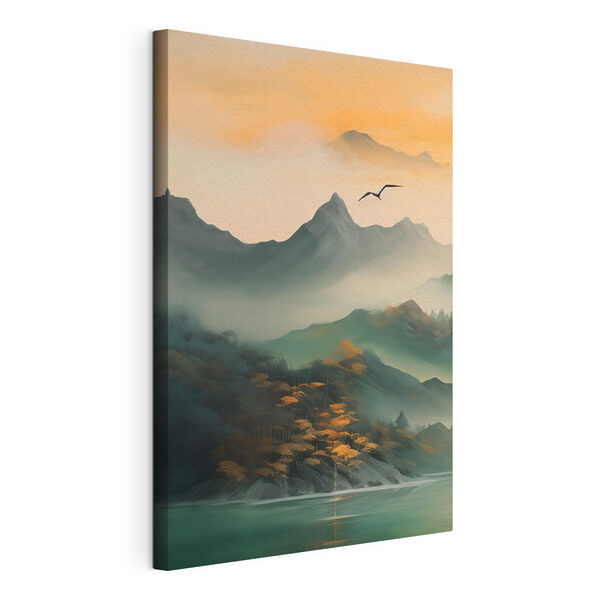 Cuadros Un pájaro sobrevolando las montañas (SKU: s43588) Cuadros Cuadros Un pájaro sobrevolando las montañas (SKU: s43588)