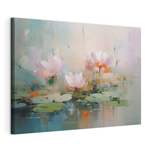 Cuadros Cuadro de flores sobre el agua