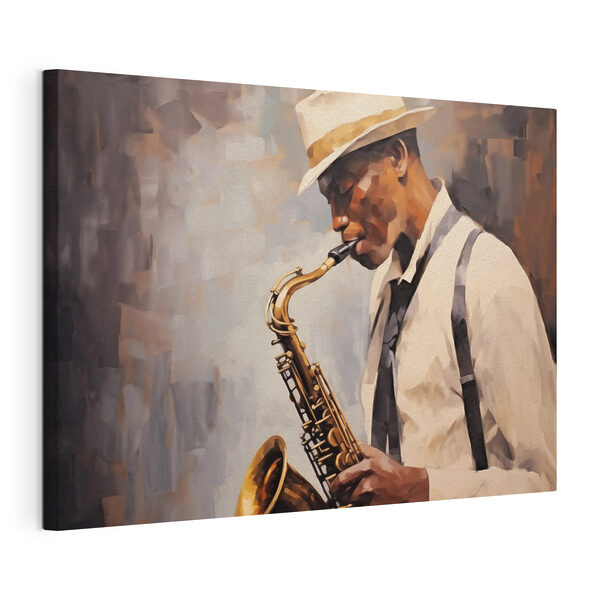 Cuadros Un hombre tocando el saxofón