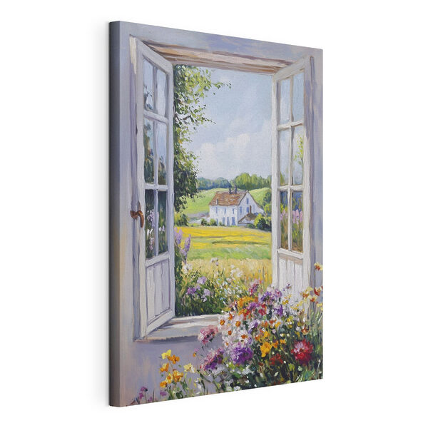 Cuadros Cuadros Cuadro de una casa vista a través de una ventana (SKU: s43888)