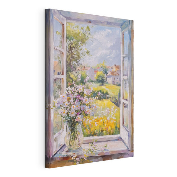 Cuadros Cuadro de una ventana con flores