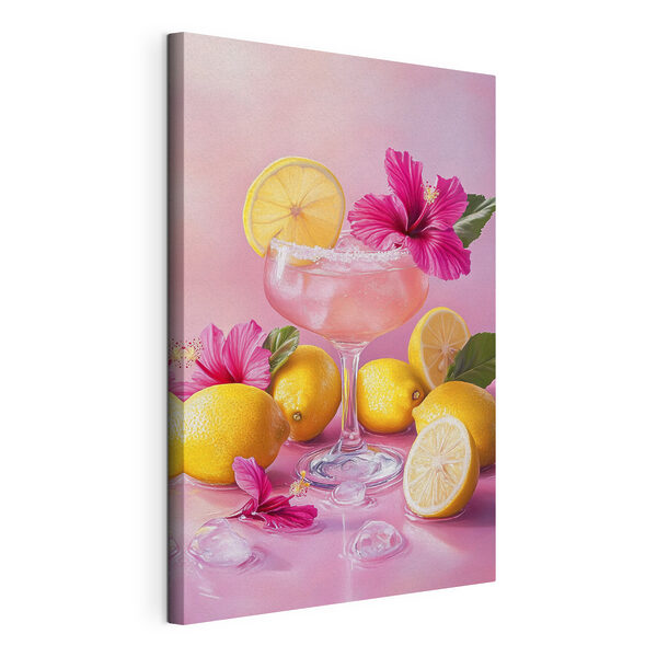 Cuadros Vaso con una bebida rosa y limones (SKU: s43895) Cuadros Cuadros Vaso con una bebida rosa y limones (SKU: s43895)
