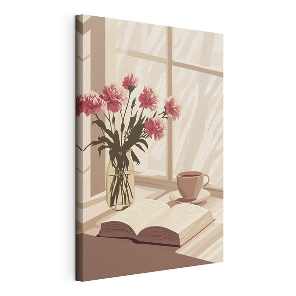 Cuadros Un libro y un jarrón con flores (SKU: s44012) Cuadros Cuadros Un libro y un jarrón con flores (SKU: s44012)