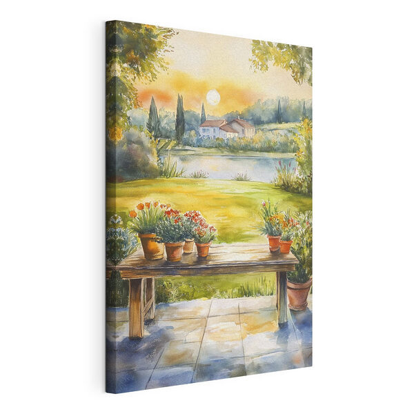 Cuadros Acuarela de una mesa con plantas en macetas (SKU: s44016) Cuadros Cuadros Acuarela de una mesa con plantas en macetas (SKU: s44016)