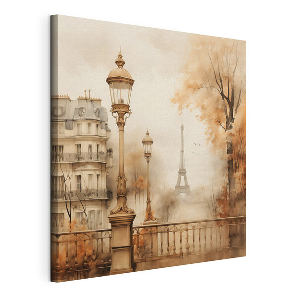 Cuadros Cuadros Una farola y unos árboles con una torre al fondo (SKU: s44239)