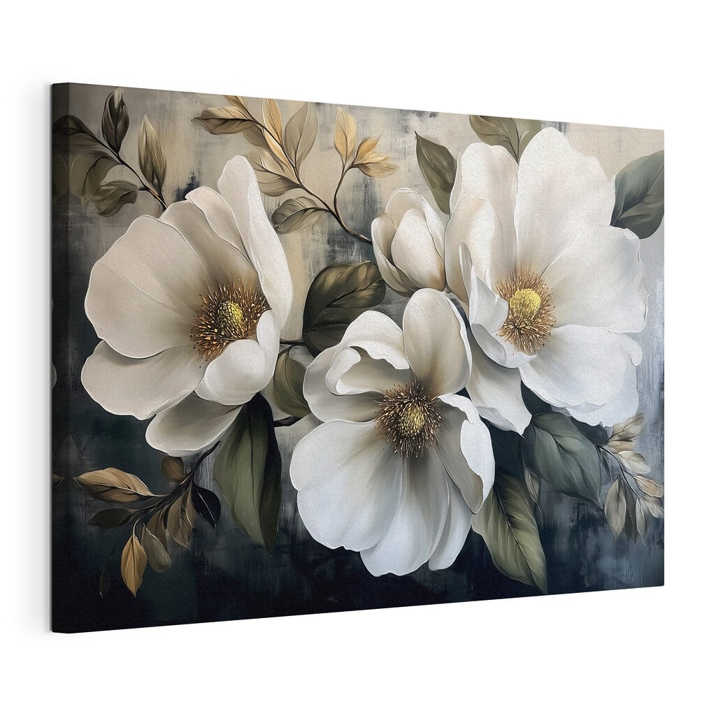 Painting of white flowers Painting of white flowers