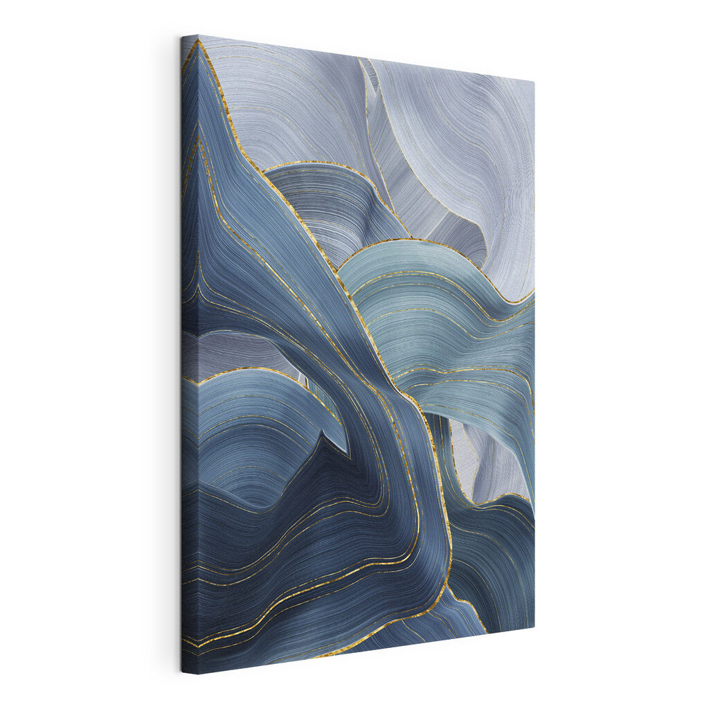 Flowing waves of serene blue tones Flowing waves of serene blue tones
