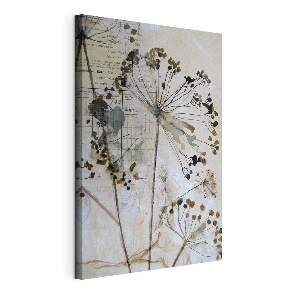 Delicate botanical illustration on paper