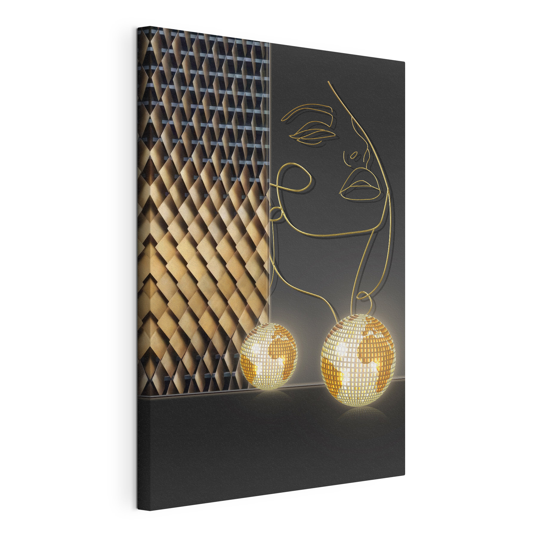 Artistic illusion: face and shimmering lights Artistic illusion: face and shimmering lights