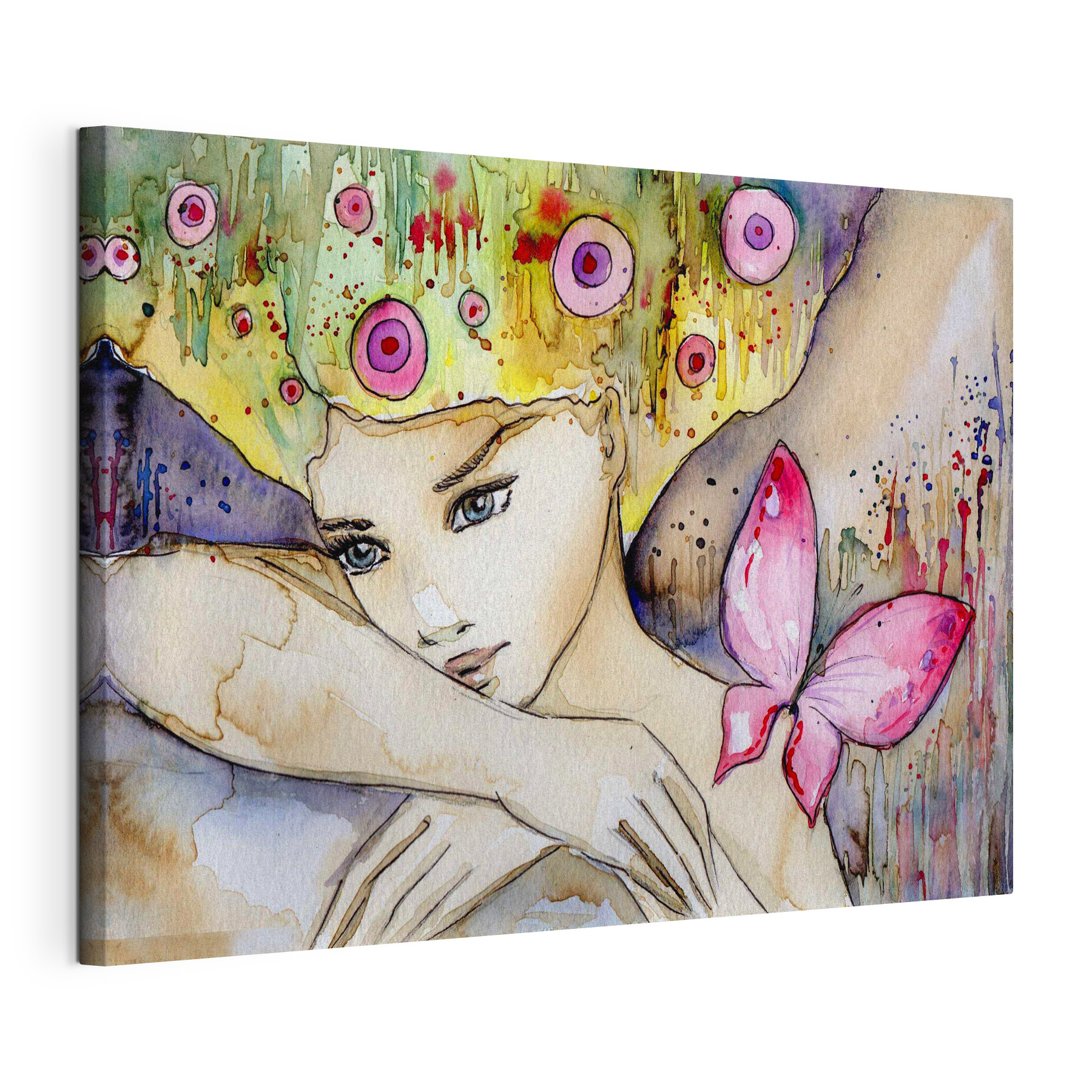 Woman with butterfly on her head Woman with butterfly on her head