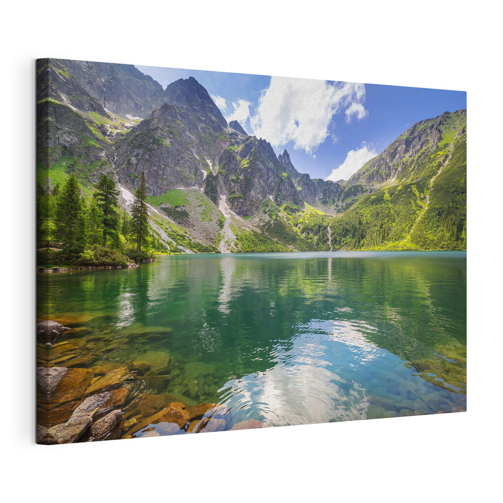 Lake surrounded by mountains