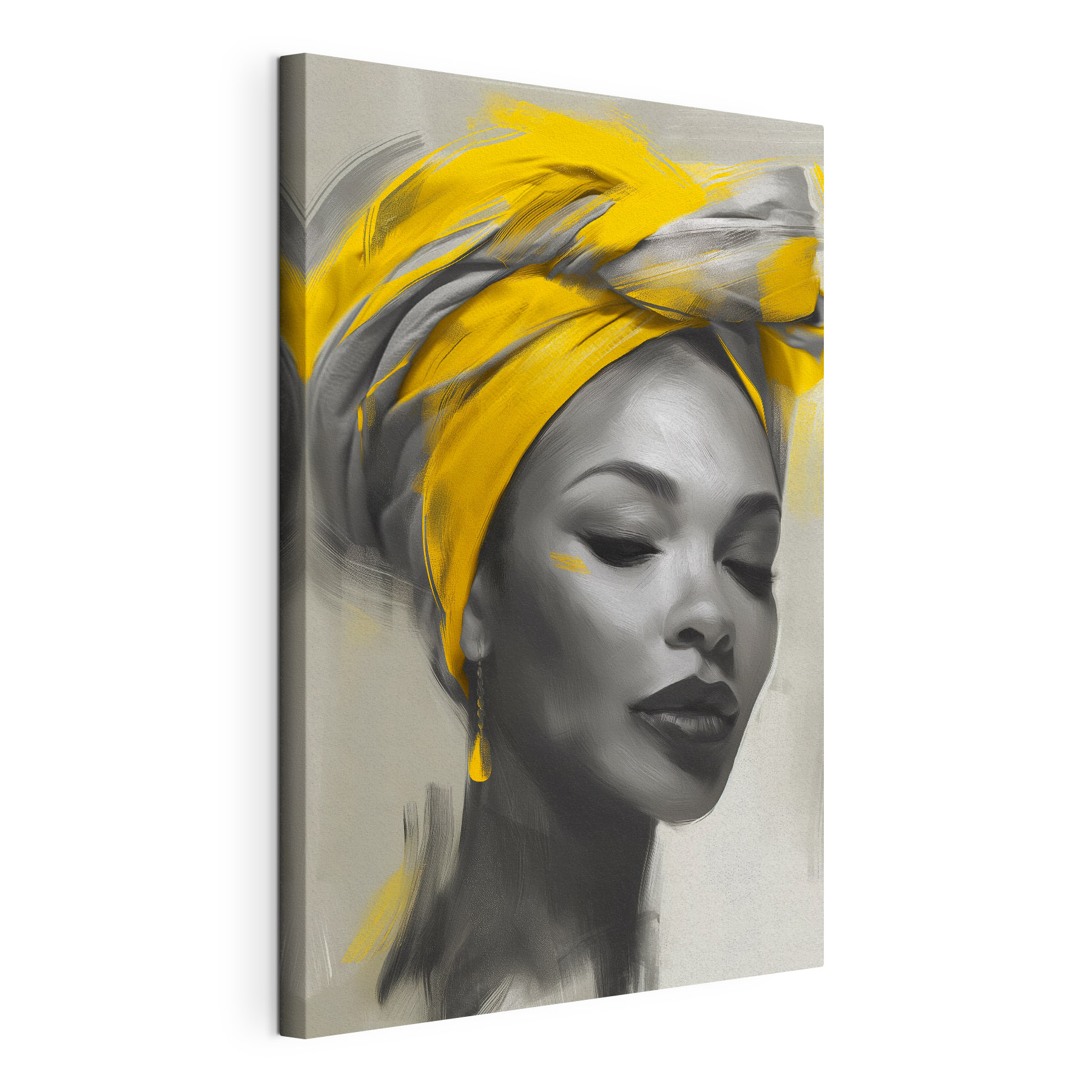 A woman with a yellow turban A woman with a yellow turban