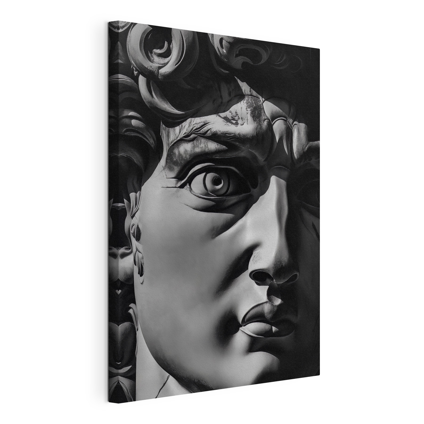 A statue of a man's face A statue of a man's face