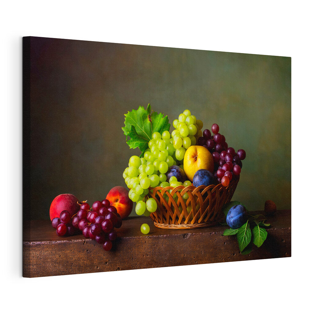 Basket of fruit on a table Basket of fruit on a table