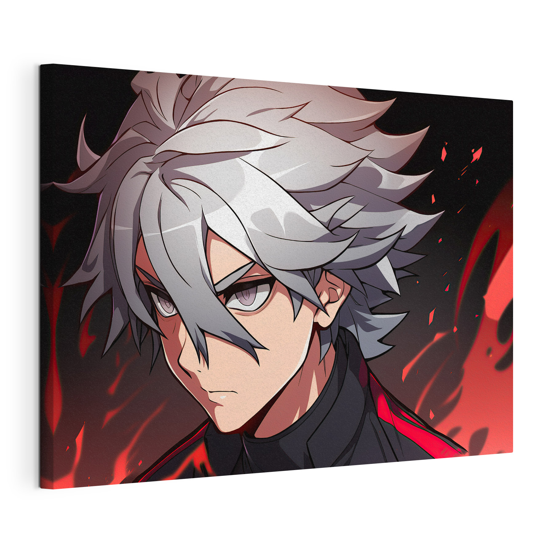 A cartoon of a man with white hair