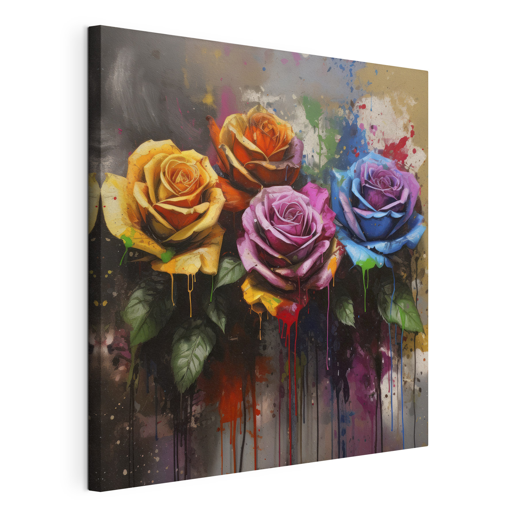 Painting of colorful roses Painting of colorful roses