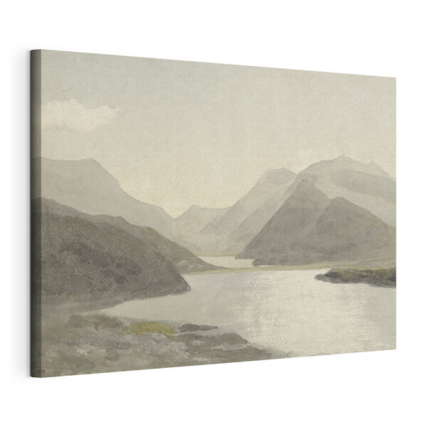 Cuadros Cuadros Una acuarela de un lago y unas montañas (SKU: s32629)