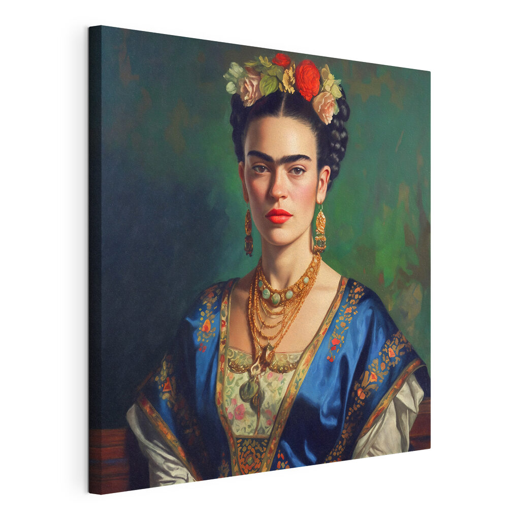 A painting of a woman with flowers in her hair A painting of a woman with flowers in her hair