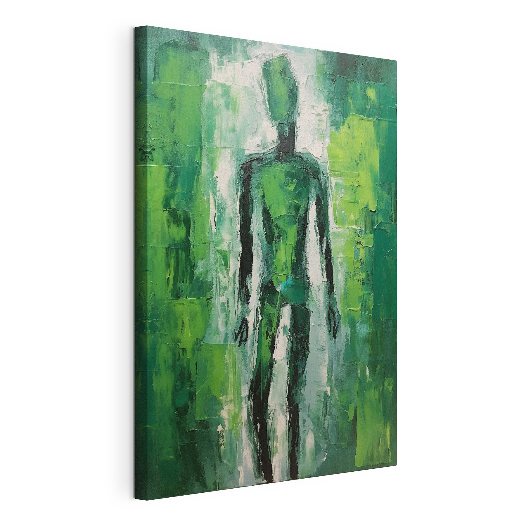 A painting of a man in green