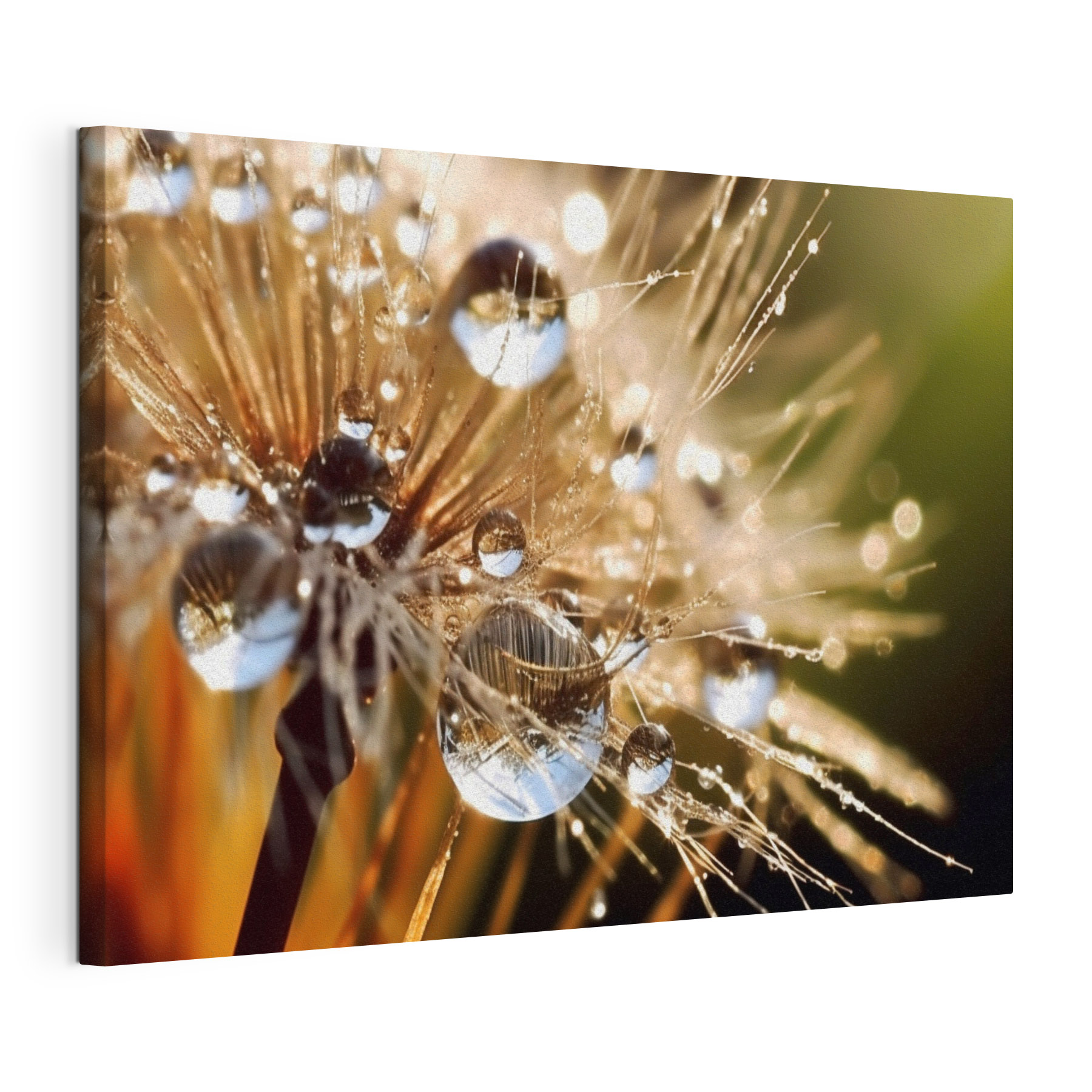 Water droplets on a dandelion flower