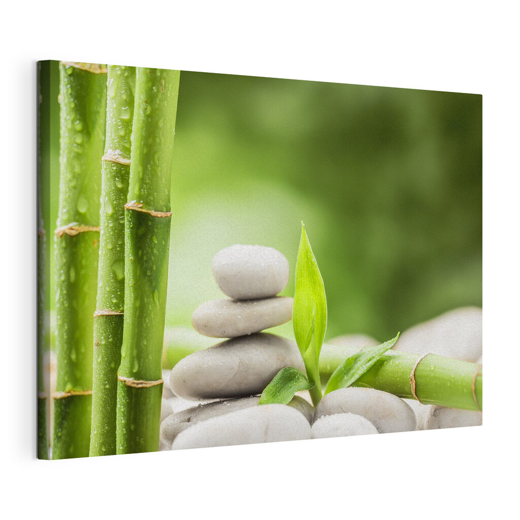 Stack of rocks and bamboo Stack of rocks and bamboo