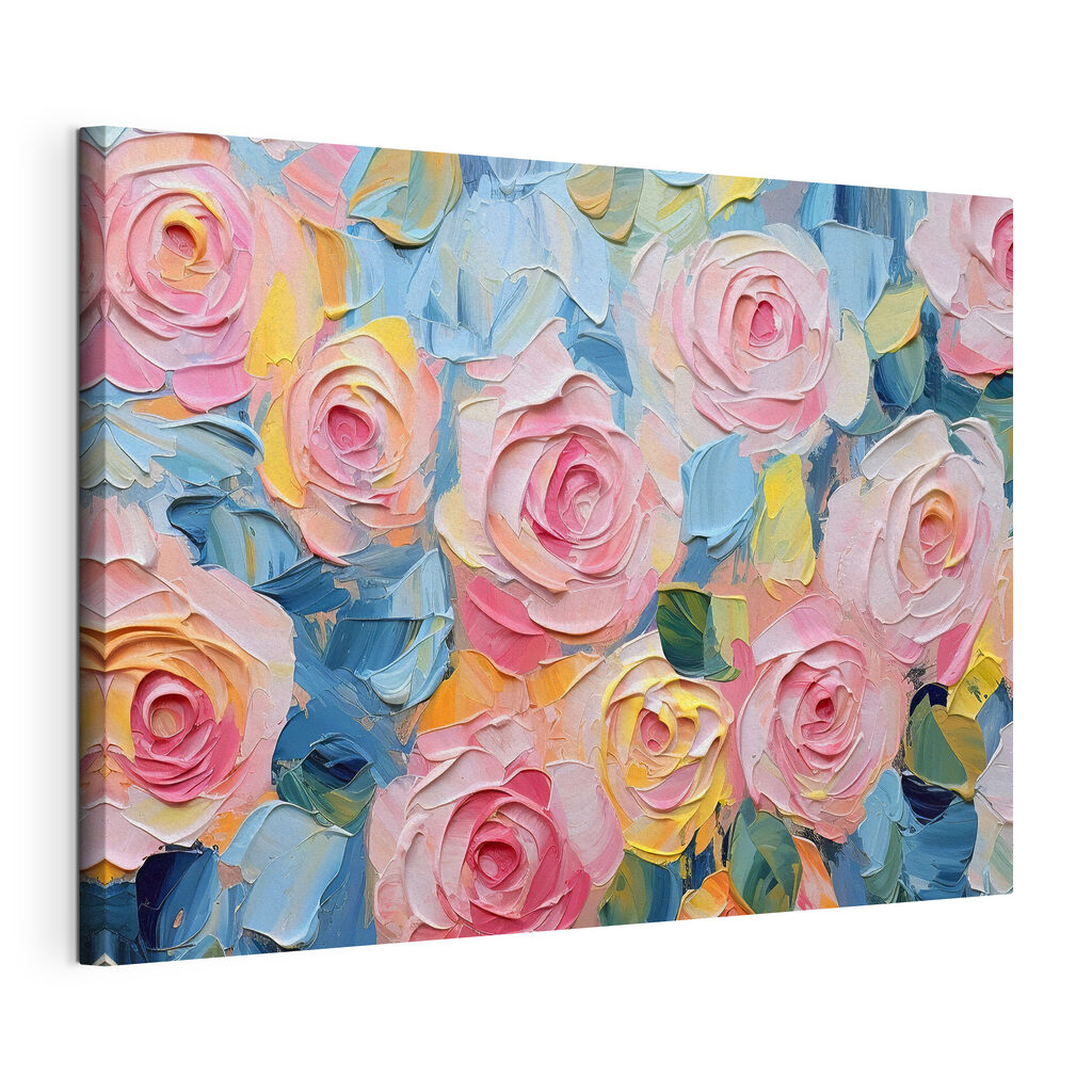 A painting of flowers and leaves A painting of flowers and leaves