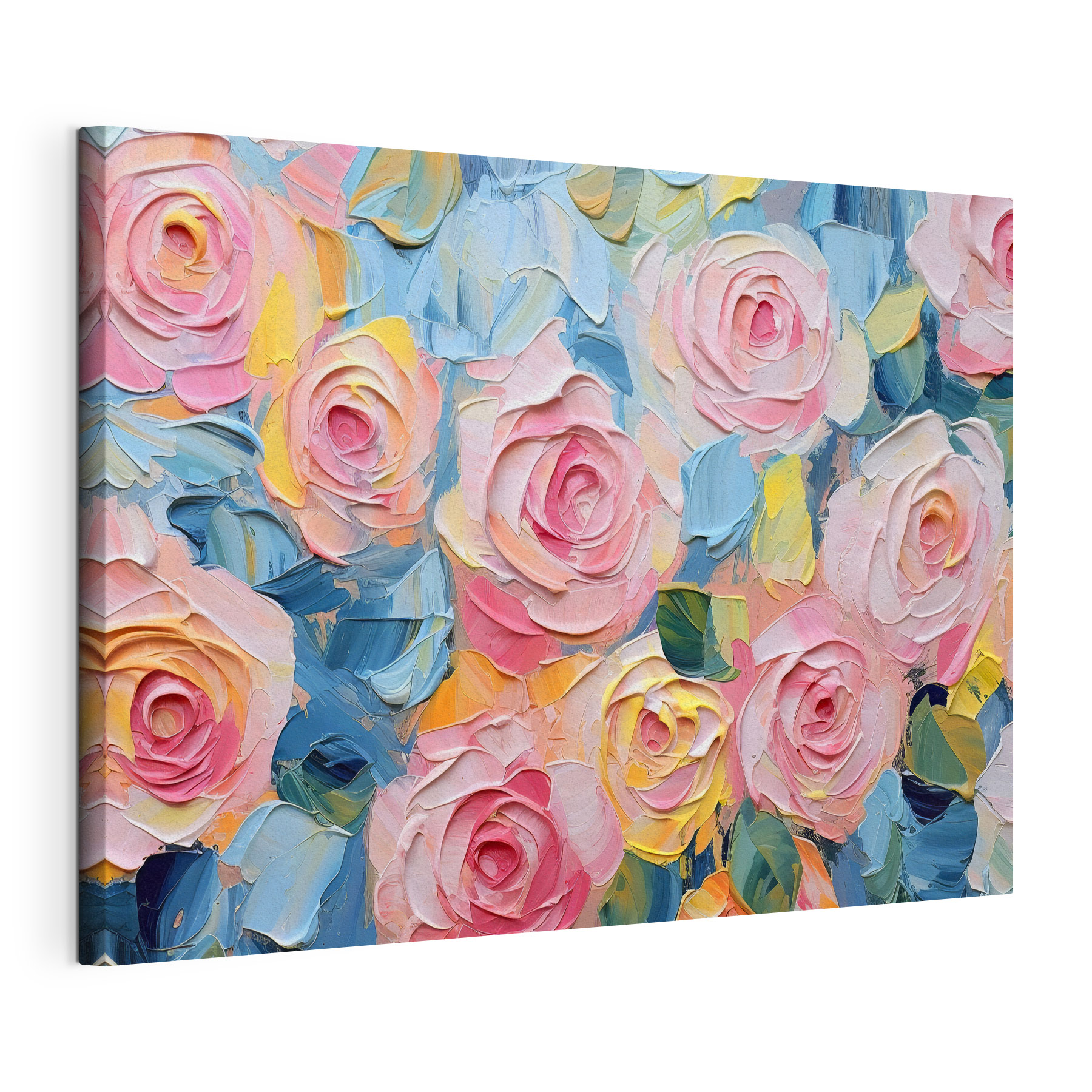 A painting of flowers and leaves A painting of flowers and leaves