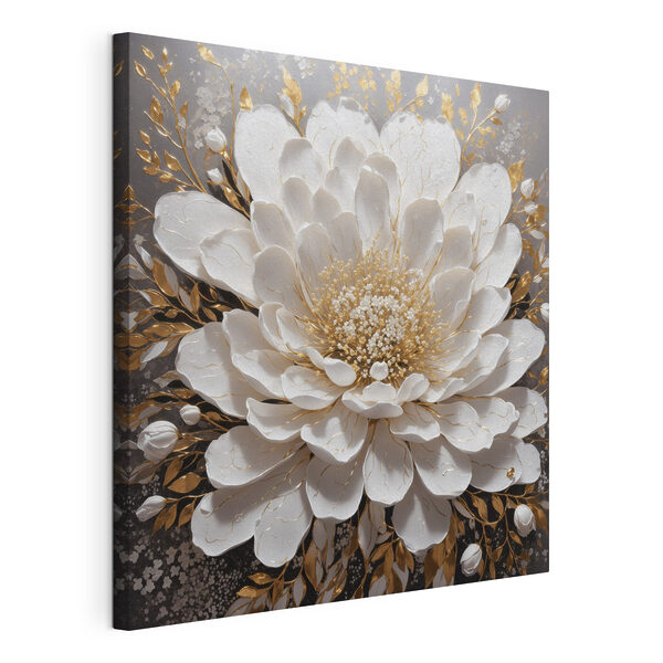 Cuadros Elegante flor blanca con toques metalizados (SKU: s35654) Cuadros Cuadros Elegante flor blanca con toques metalizados (SKU: s35654)