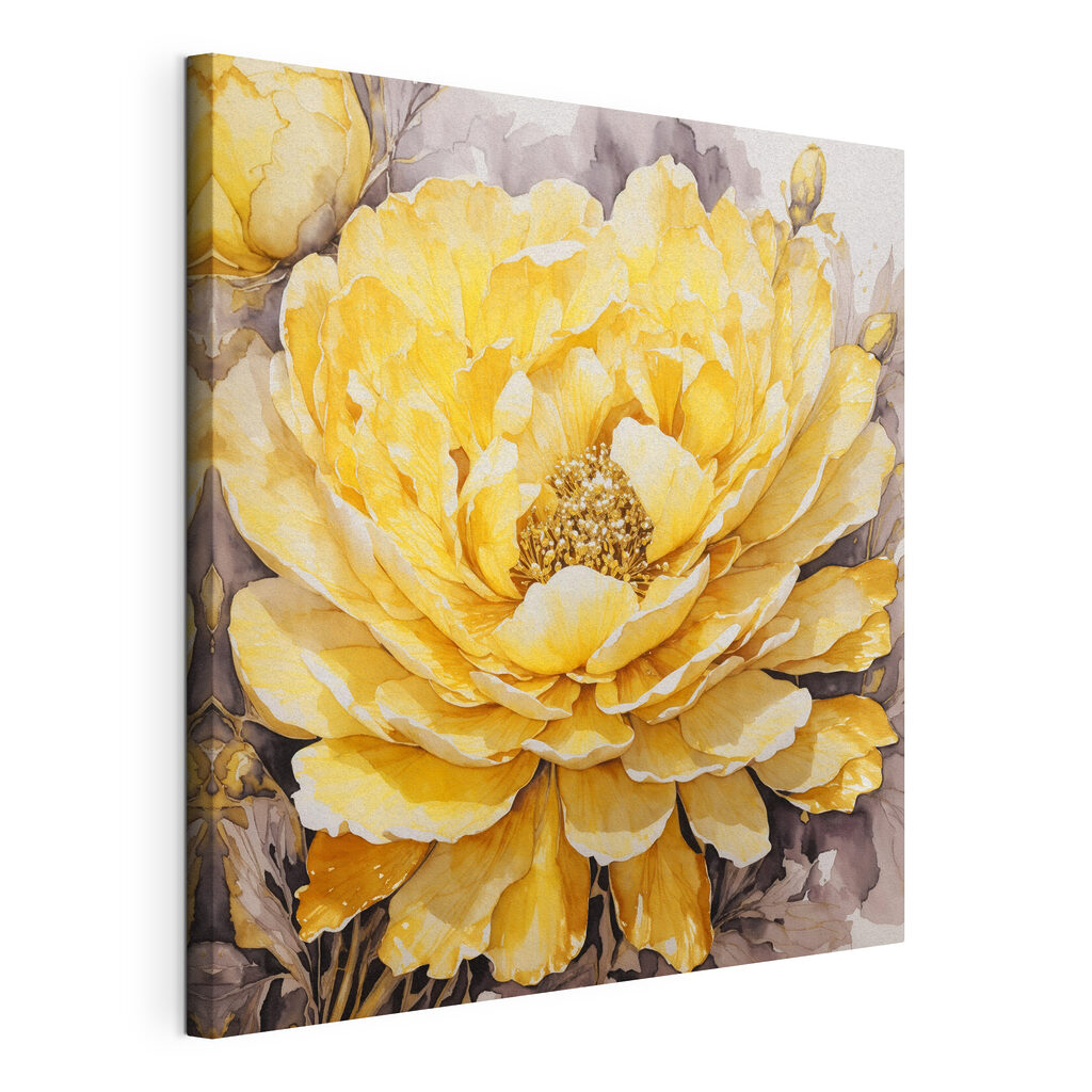 A painting of a yellow flower A painting of a yellow flower