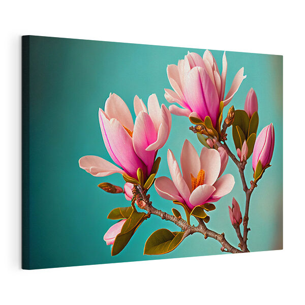Cuadros Las magnolias florecen bajo un cielo azul verdoso (SKU: s35787) Cuadros Cuadros Las magnolias florecen bajo un cielo azul verdoso (SKU: s35787)