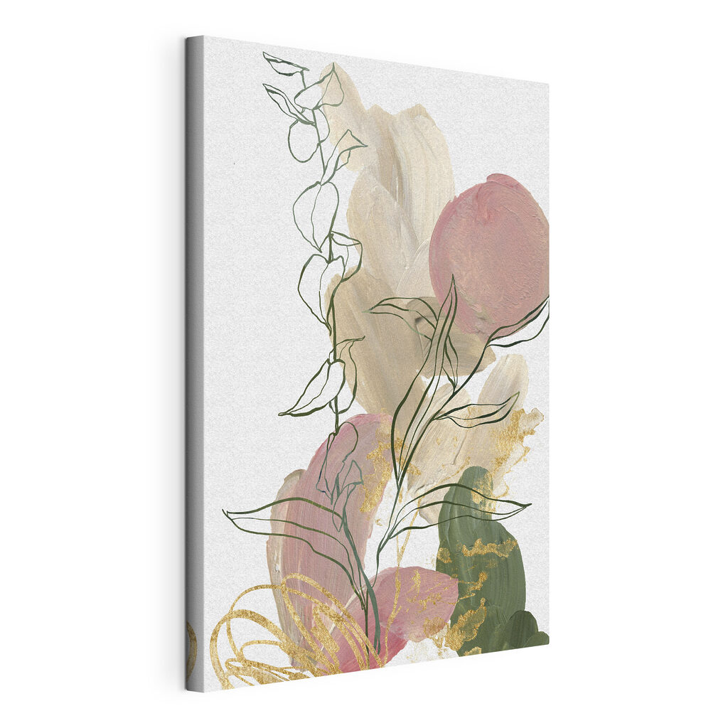 A painting of flowers and leaves A painting of flowers and leaves