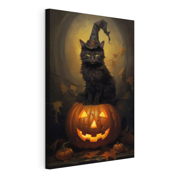 Cuadros Gato sentado sobre una calabaza (SKU: s35962) Cuadros Cuadros Gato sentado sobre una calabaza (SKU: s35962)