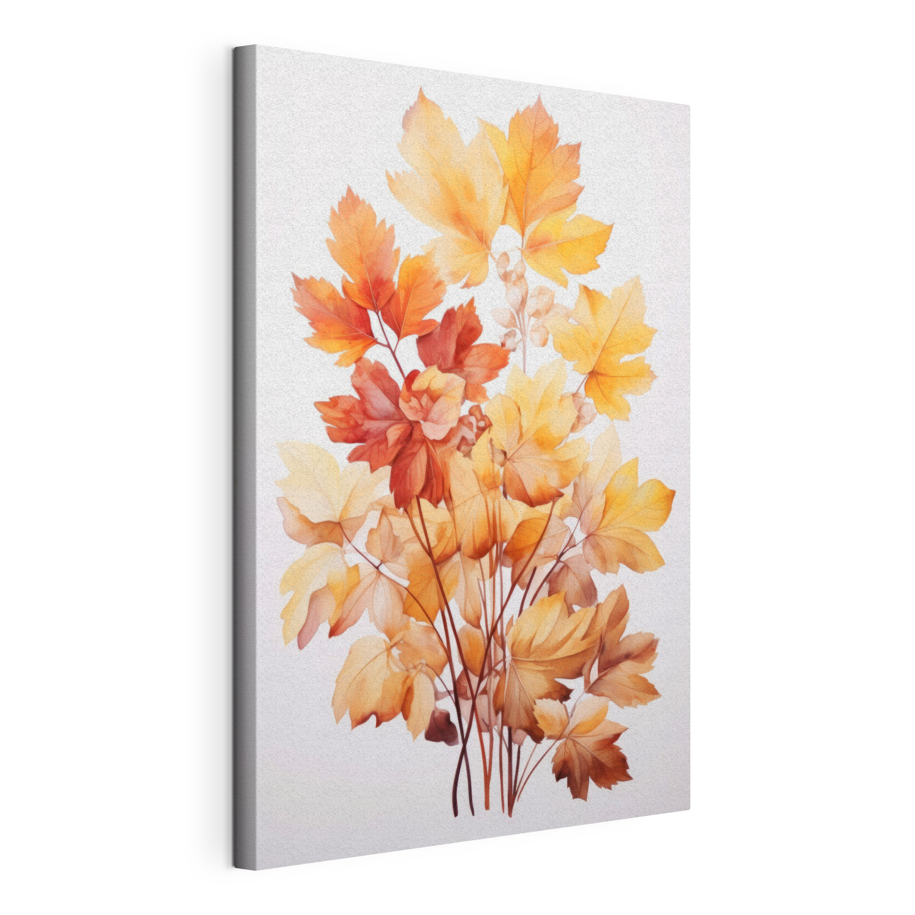 Painting of orange and brown leaves