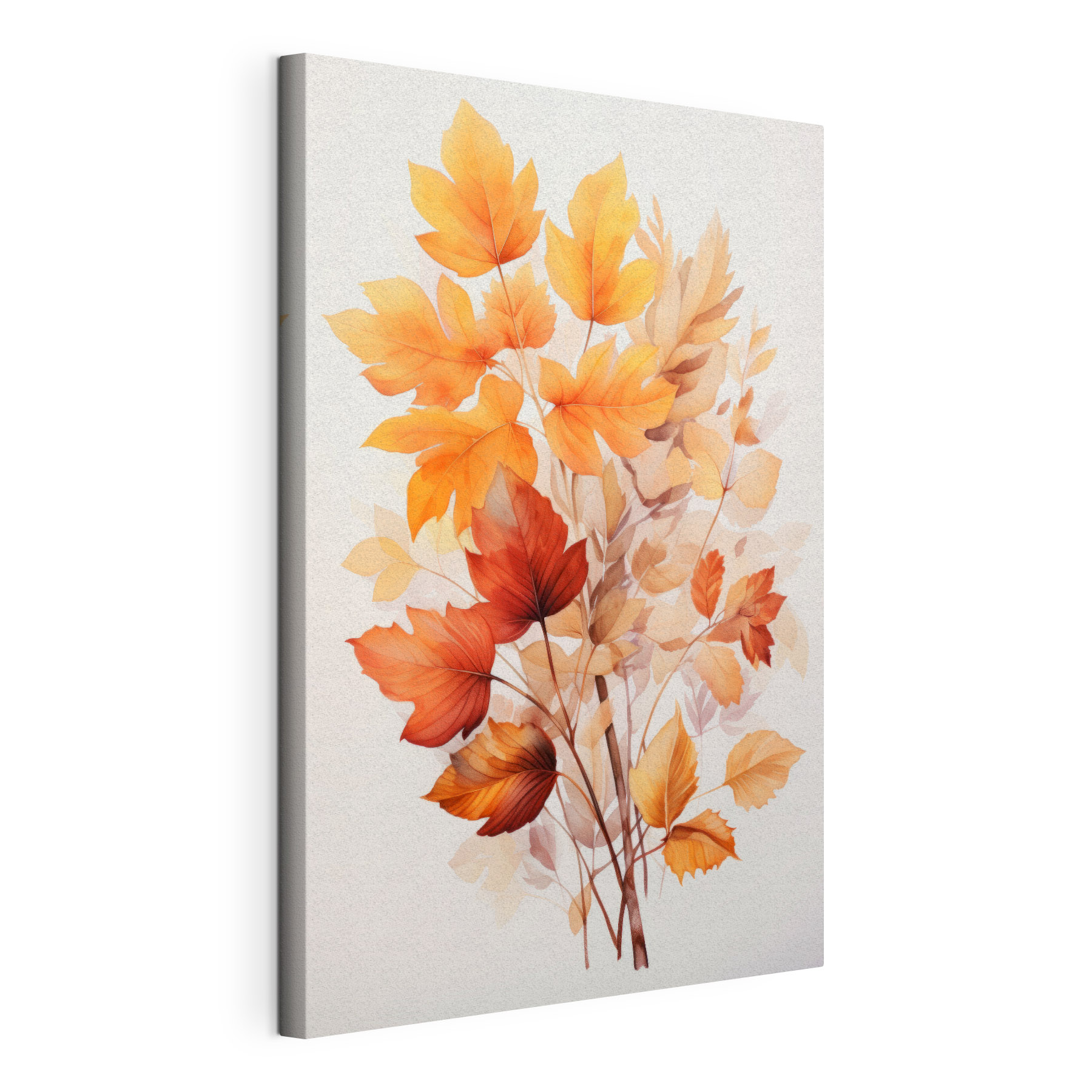 Painting of orange and brown leaves Painting of orange and brown leaves