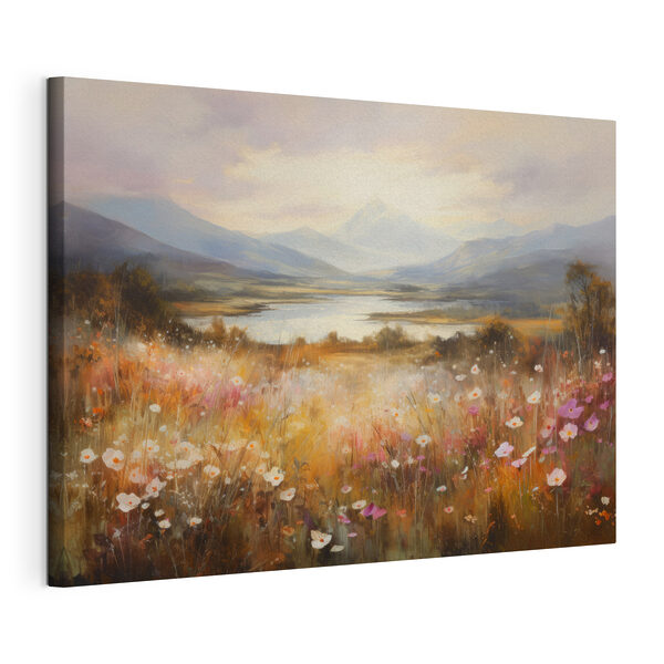 Cuadros Cuadro de un campo de flores y un lago (SKU: s35969) Cuadros Cuadros Cuadro de un campo de flores y un lago (SKU: s35969)