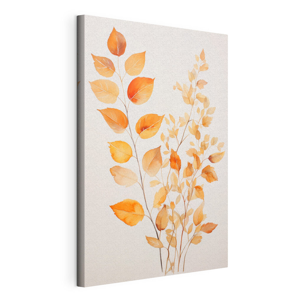 Painting of orange leaves Painting of orange leaves