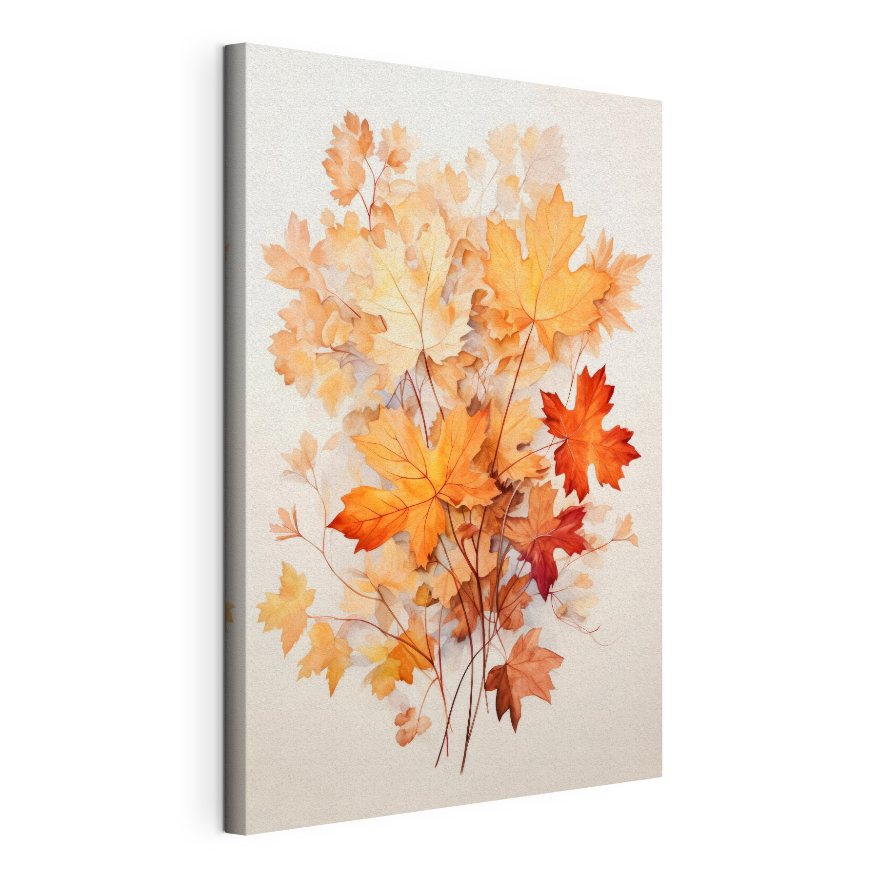 Painting of orange and brown leaves