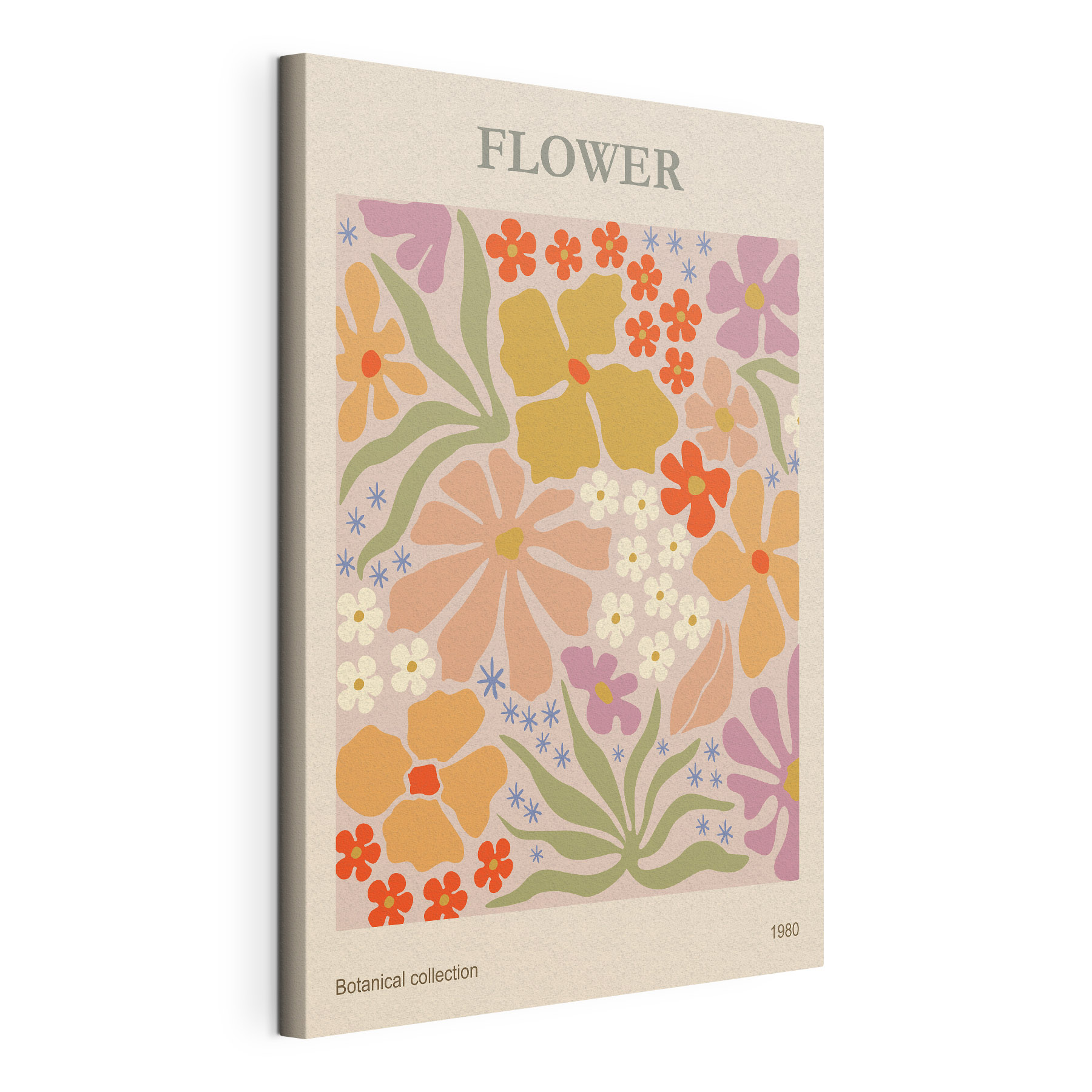 Colorful floral pattern on a pink background Colorful floral pattern on a pink background