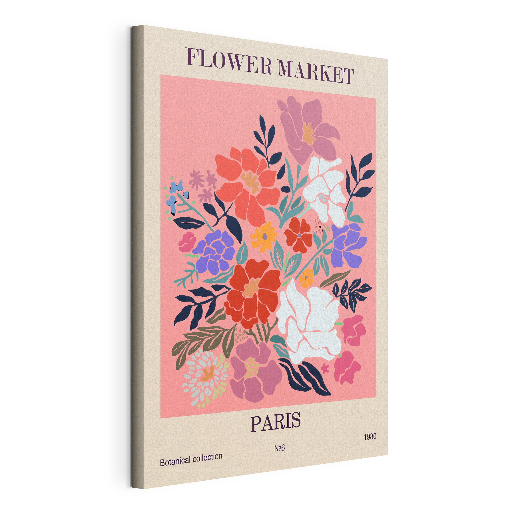 Colorful flower painting on a pink background Colorful flower painting on a pink background