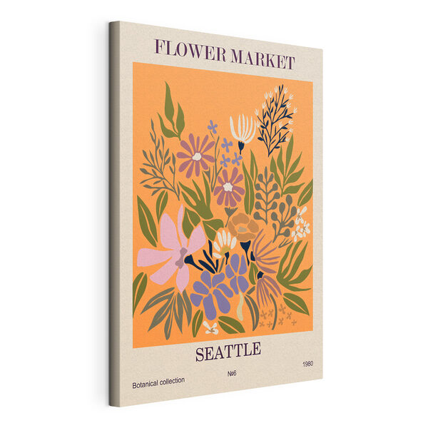 Cuadros Diseño floral colorido sobre fondo naranja (SKU: s36105) Cuadros Cuadros Diseño floral colorido sobre fondo naranja (SKU: s36105)