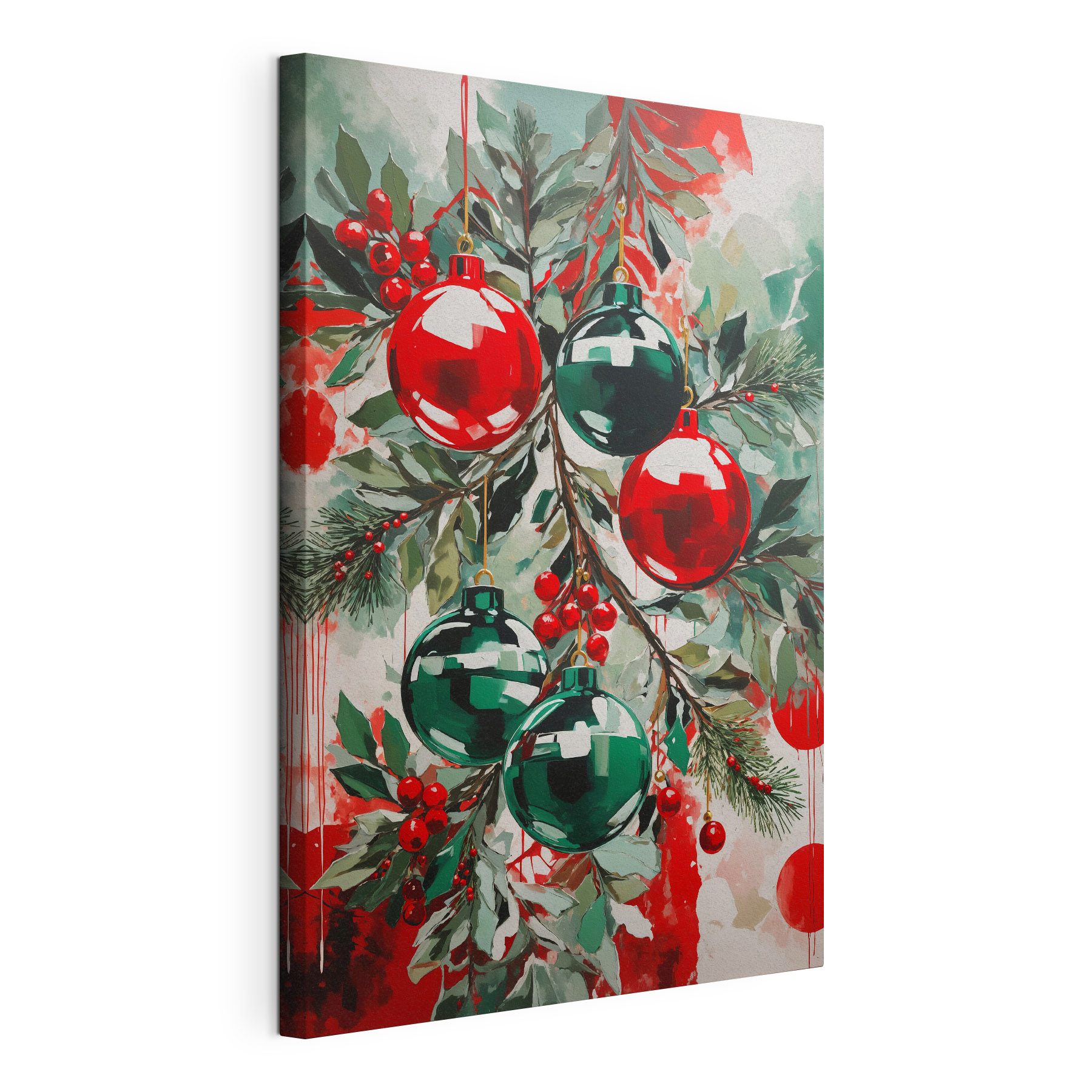 Painting of ornaments on a branch Painting of ornaments on a branch