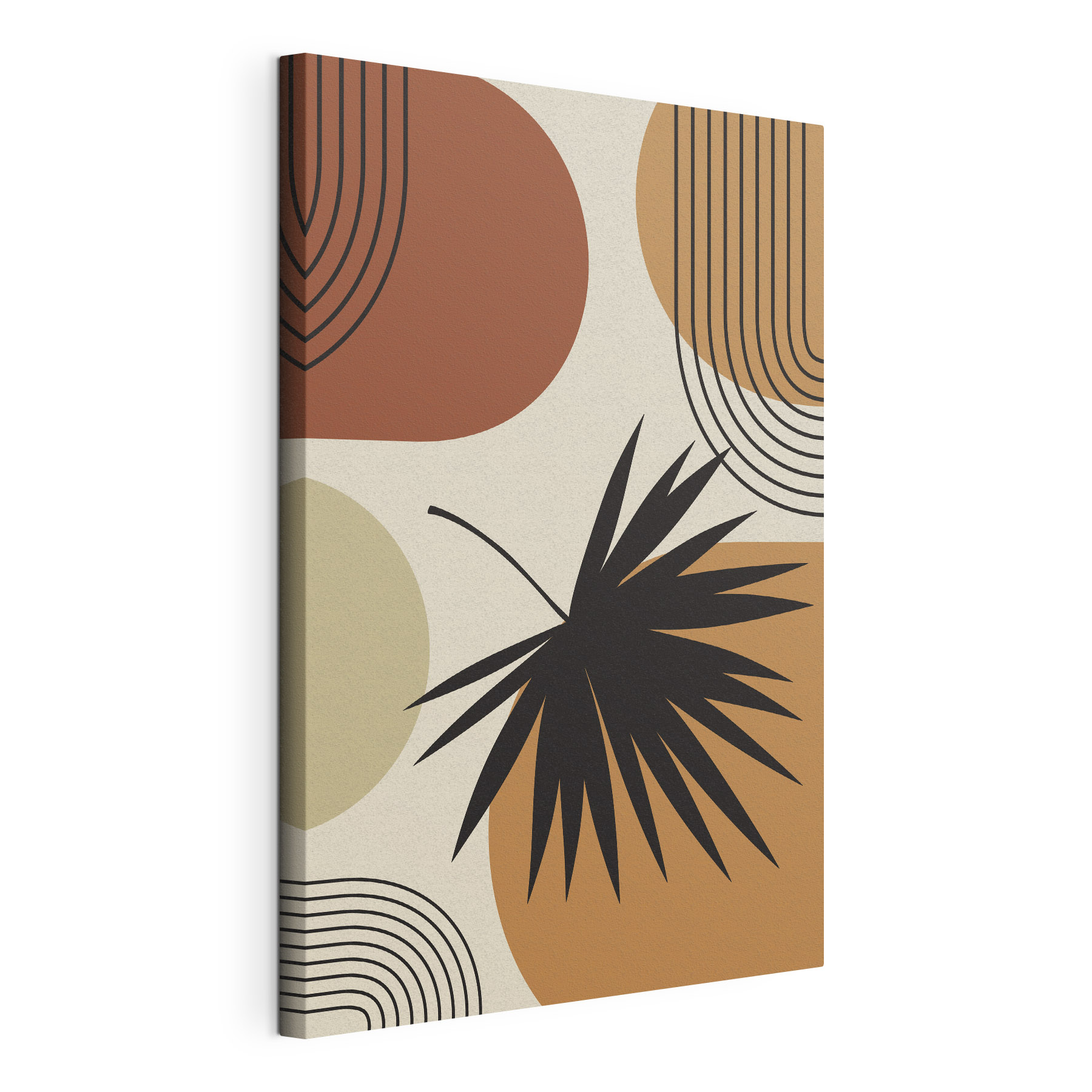 Black leaf with brown and tan circles