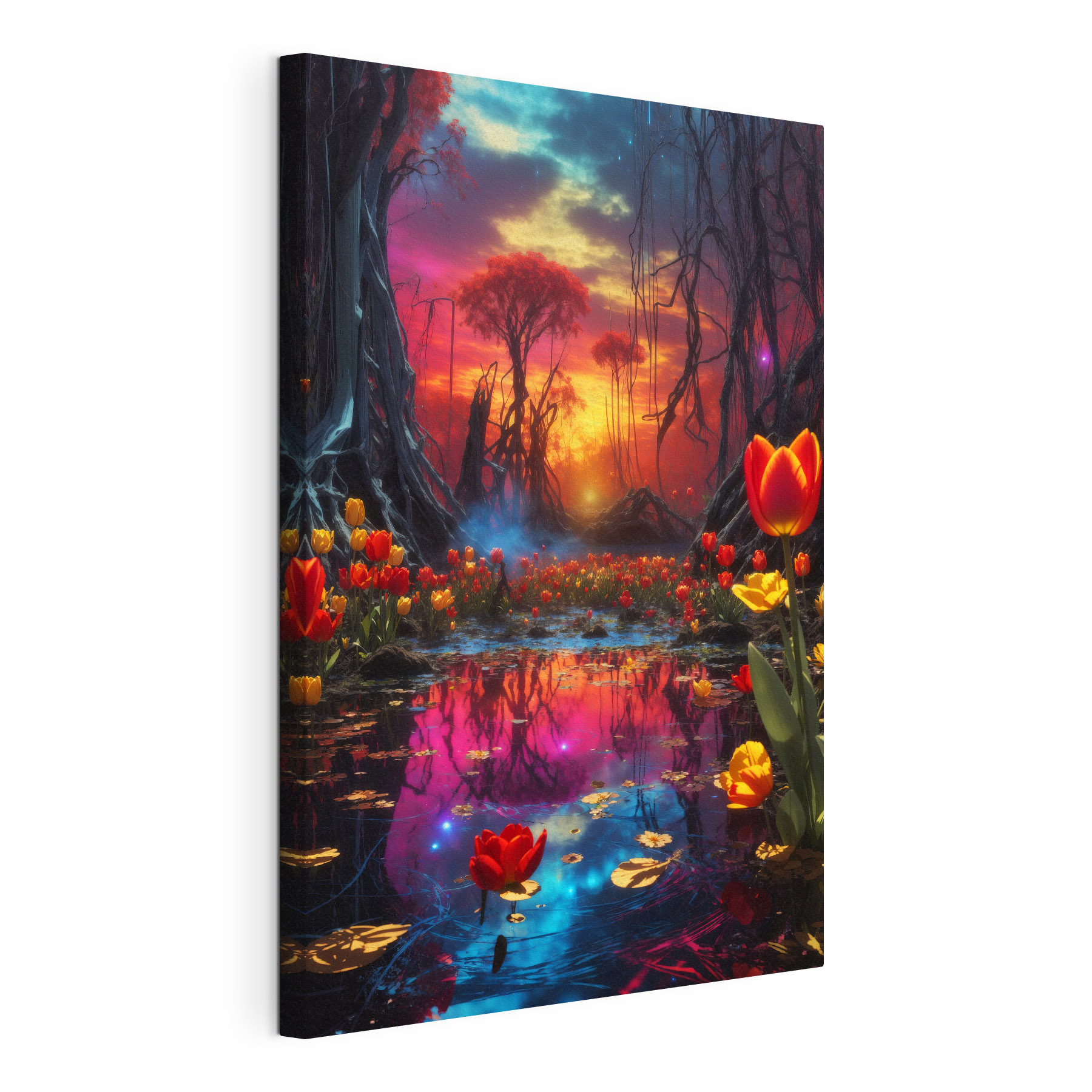 Colorful flowers in a forest Colorful flowers in a forest